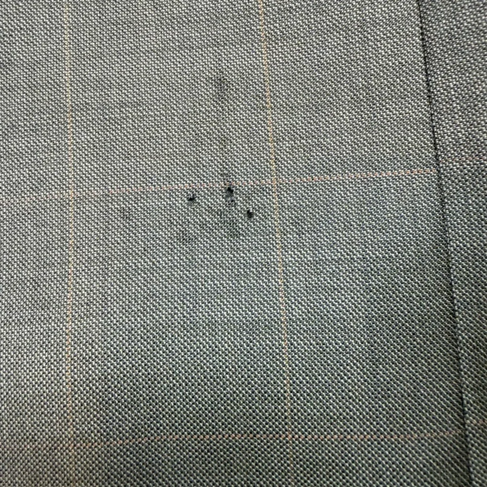 Flawed Brooks Brothers Mens 42R Wool Blazer Jacket Brown Grey Windowpane Check